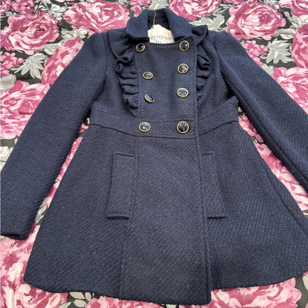 Rampage Navy Double-Breasted Coat